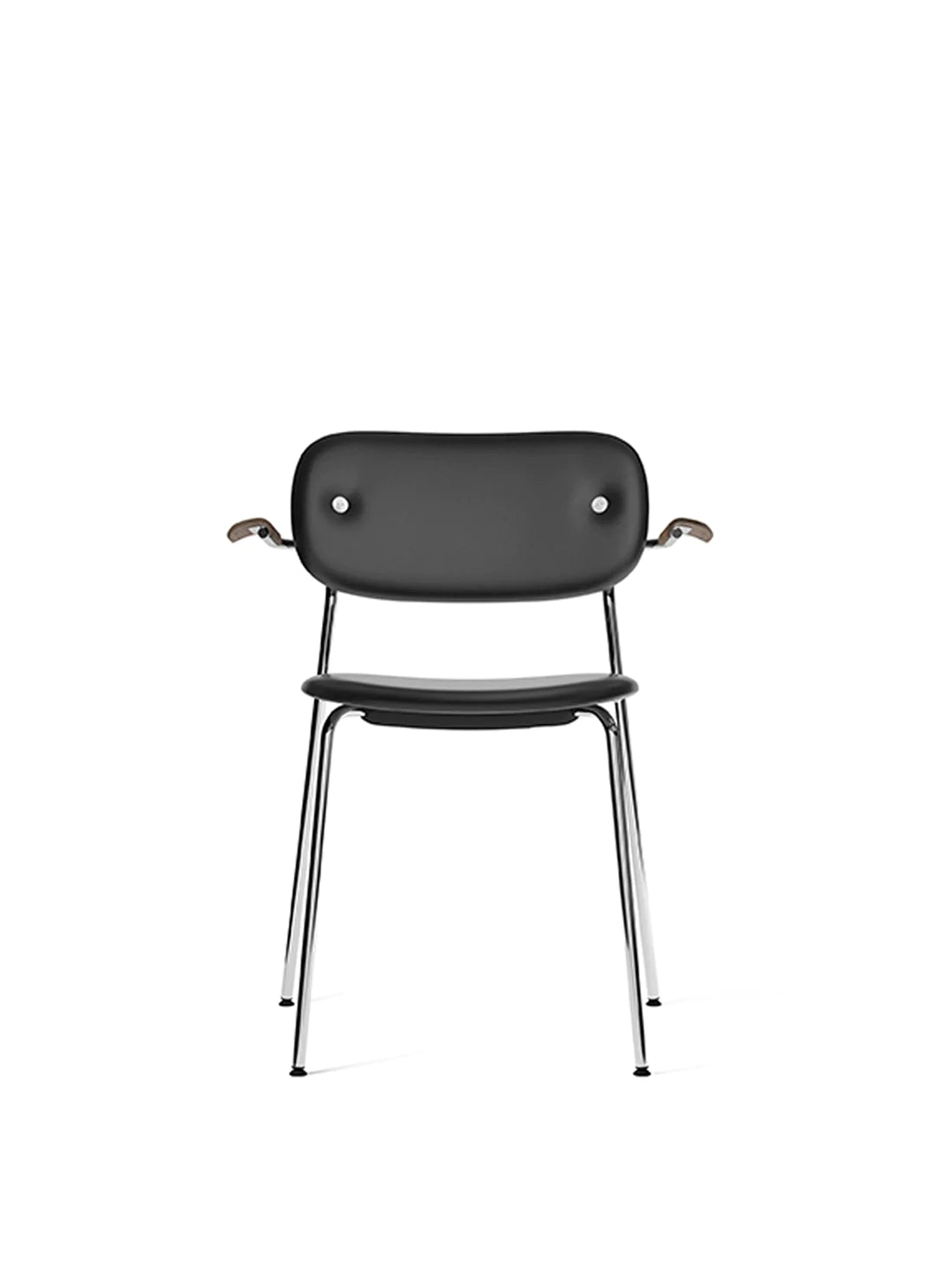 Co Dining Chair, Fully Upholstered With Armrest, Chrome Frame