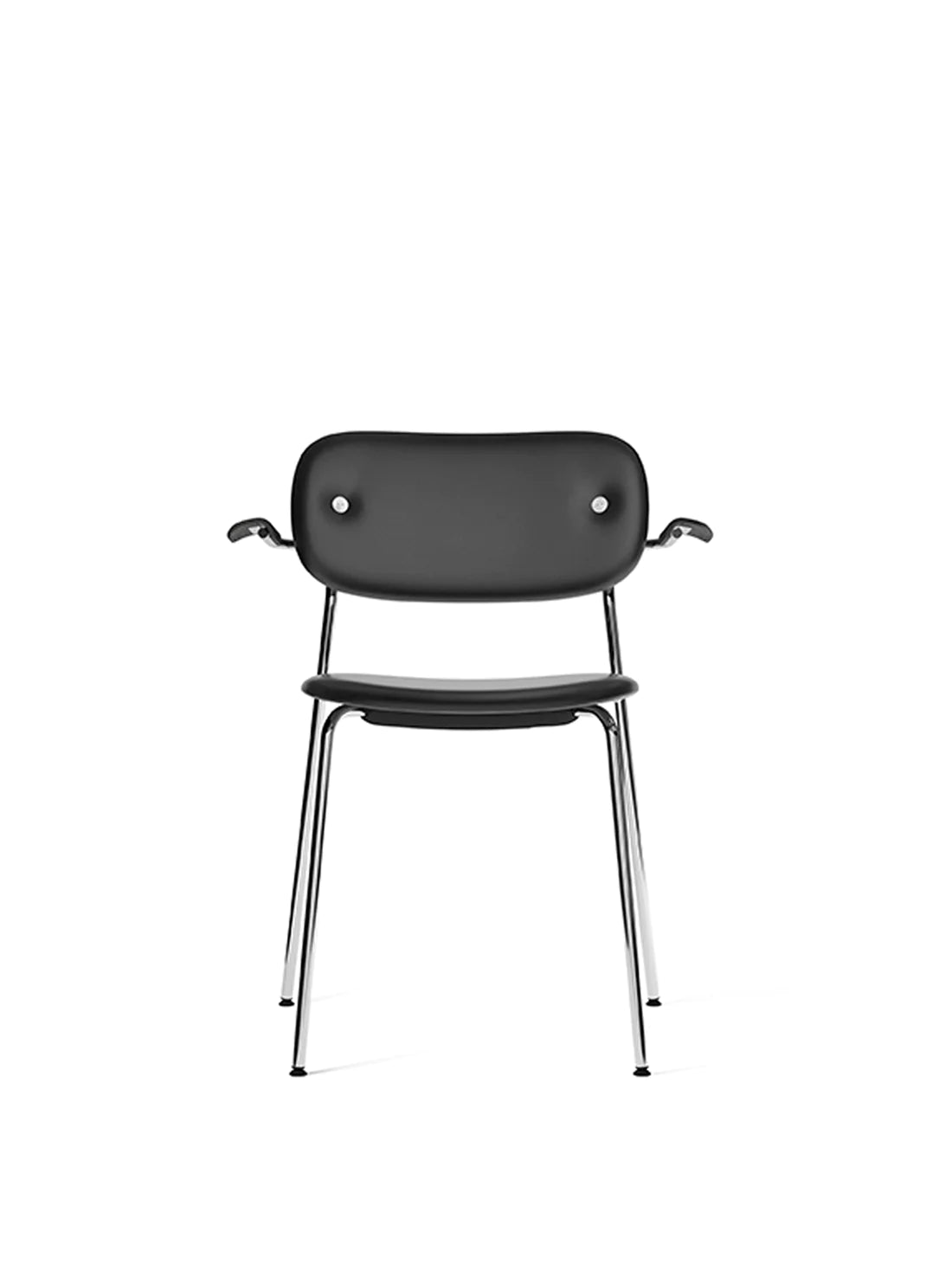 Co Dining Chair, Fully Upholstered With Armrest, Chrome Frame