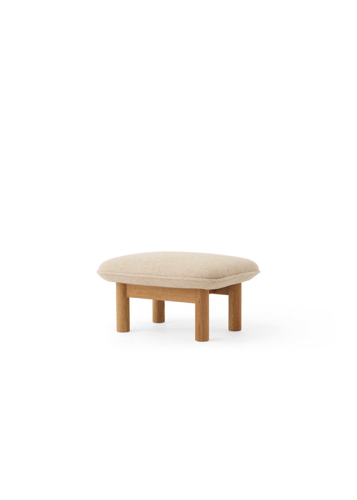 The Brasilia Ottoman Natural Oak in Boucle 02 by Audo Copenhagen