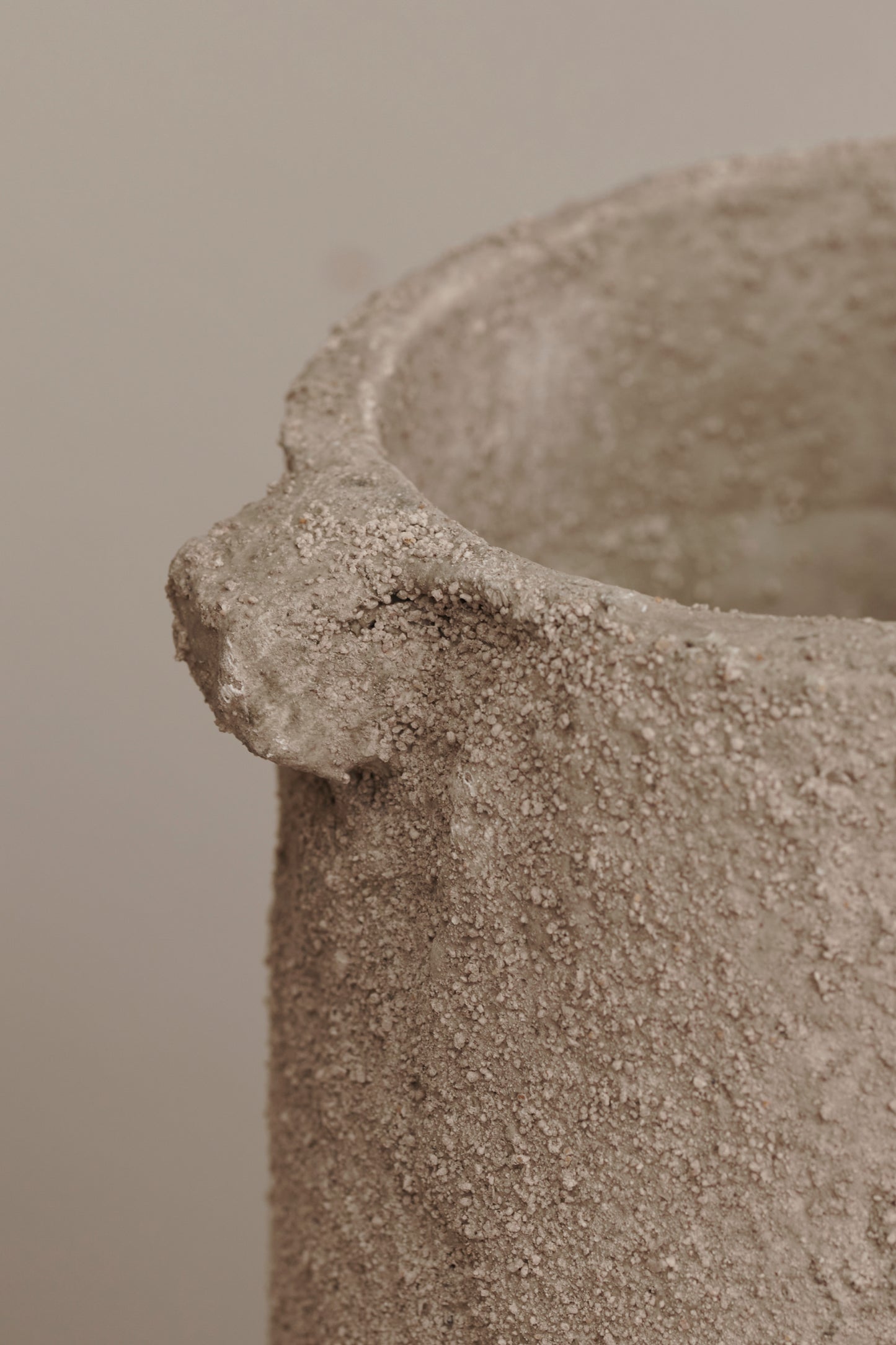 Close-up of the earthenware Gaia Vase by Serax.