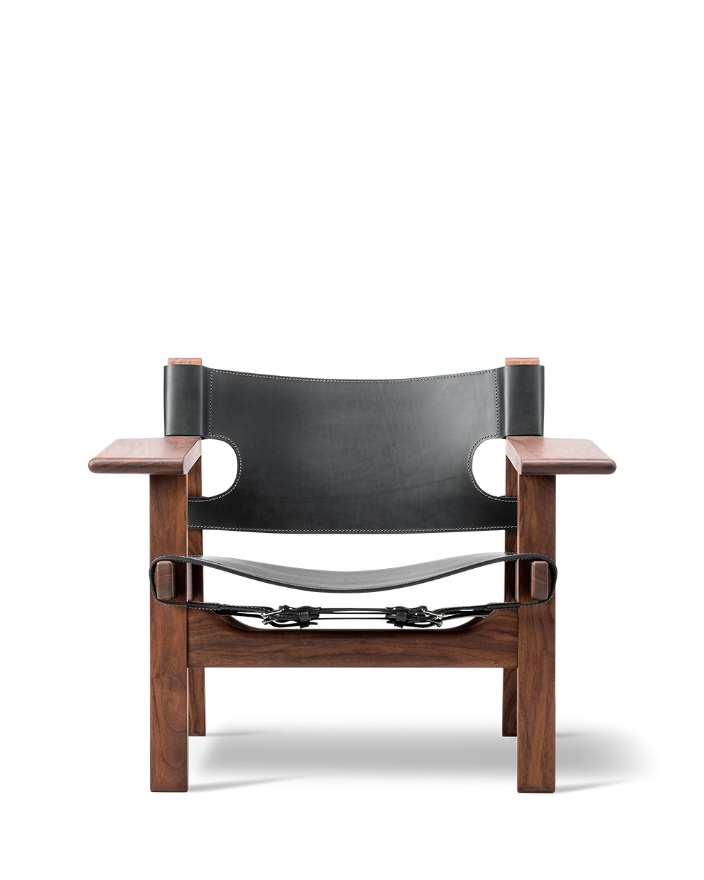 Fredericia The Spanish Chair - Black Leather - a sustainably designed chair with a oak or walnut wooden frame and vegetable leather seating - Enter The Loft
