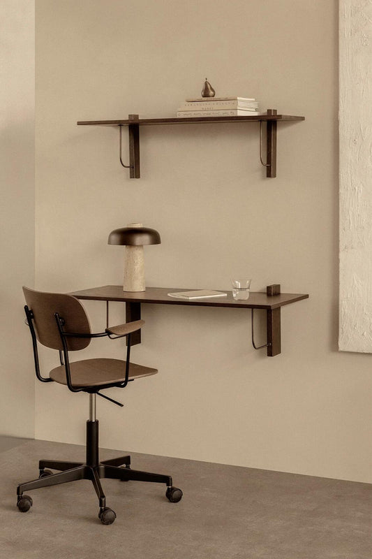 Co Task Chair Veneer in office setting with wall desk by audo copenhagen.