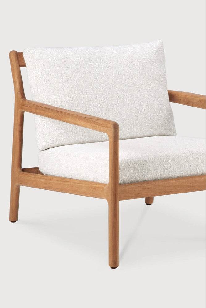 Jack Outdoor Lounge Chair Teak with Off White cushions