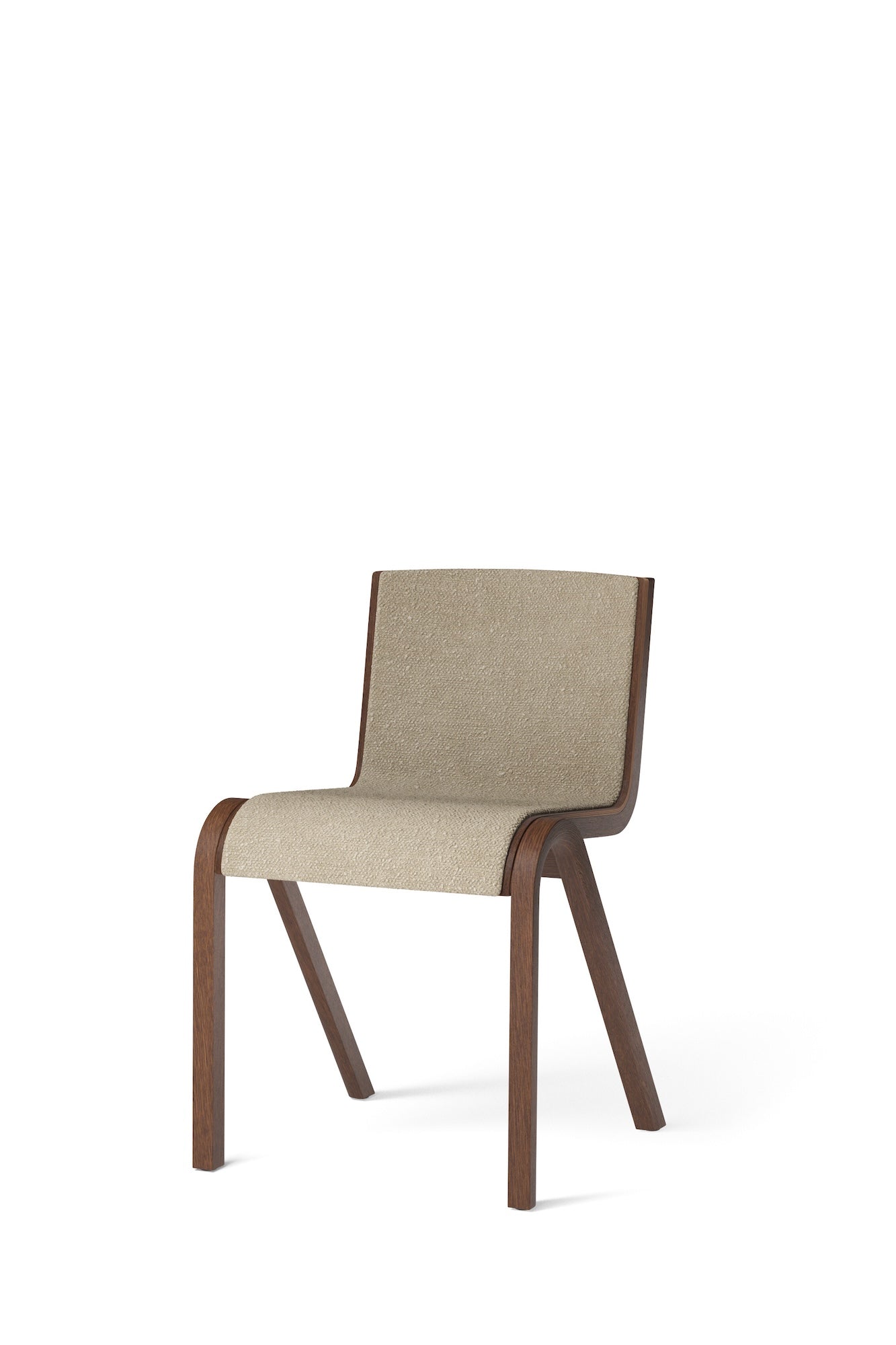  The Ready Dining Chair Front Upholstered in Red Stained Oak & Audo Bouclé 02 by Audo Copenhagen