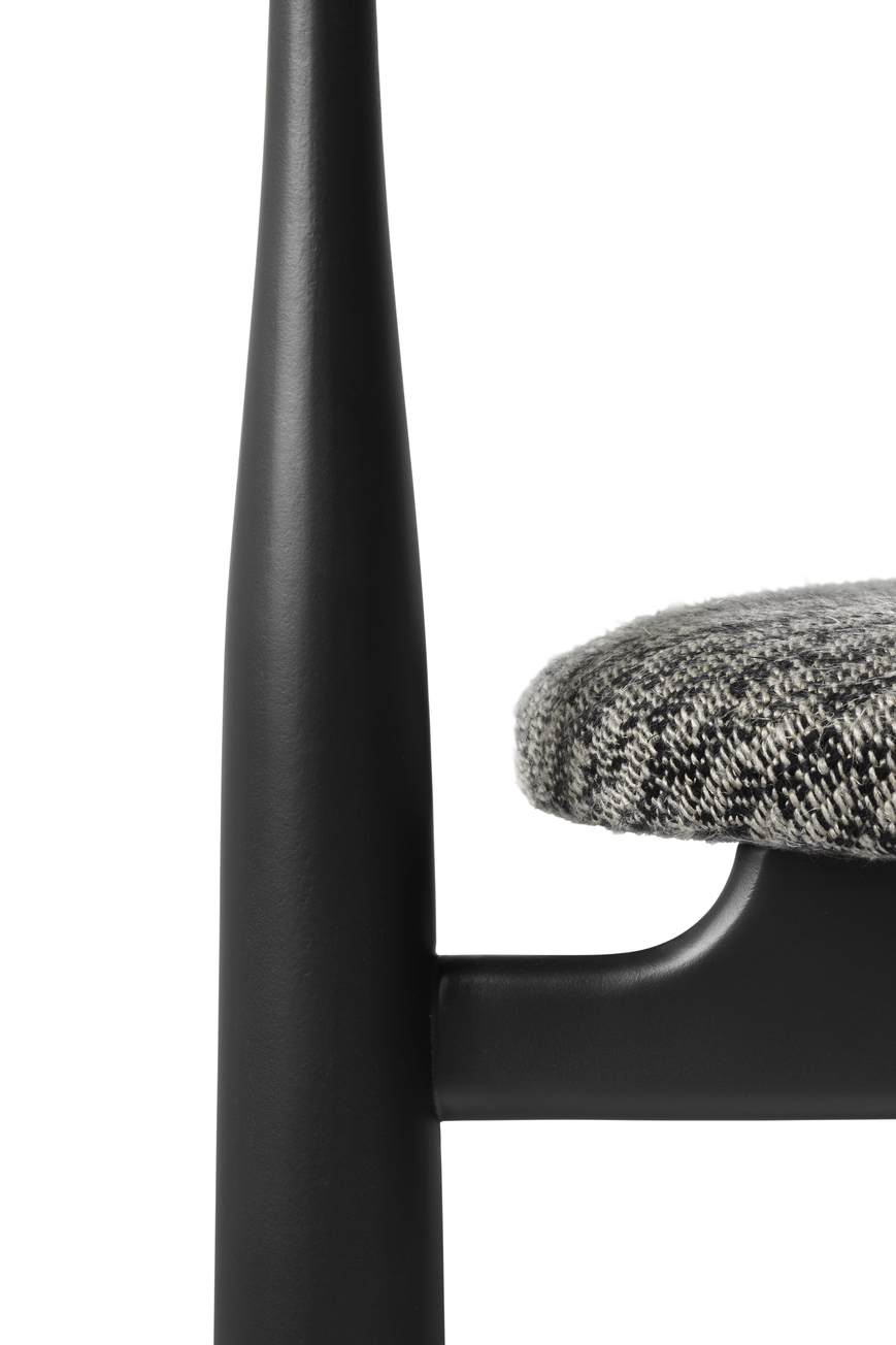 Upclose photo of the Bukowski Chair Black in The Loft showroom.