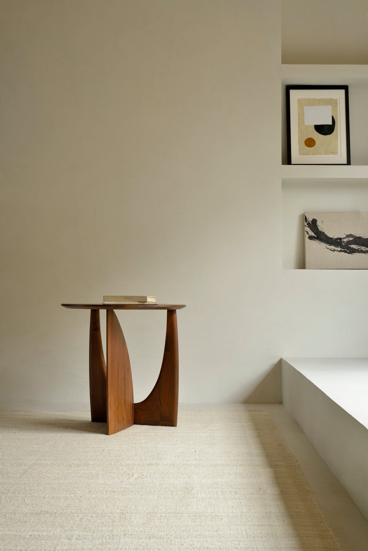 Geometric Side Table Teak Brown by Ethnicraft scenery photo