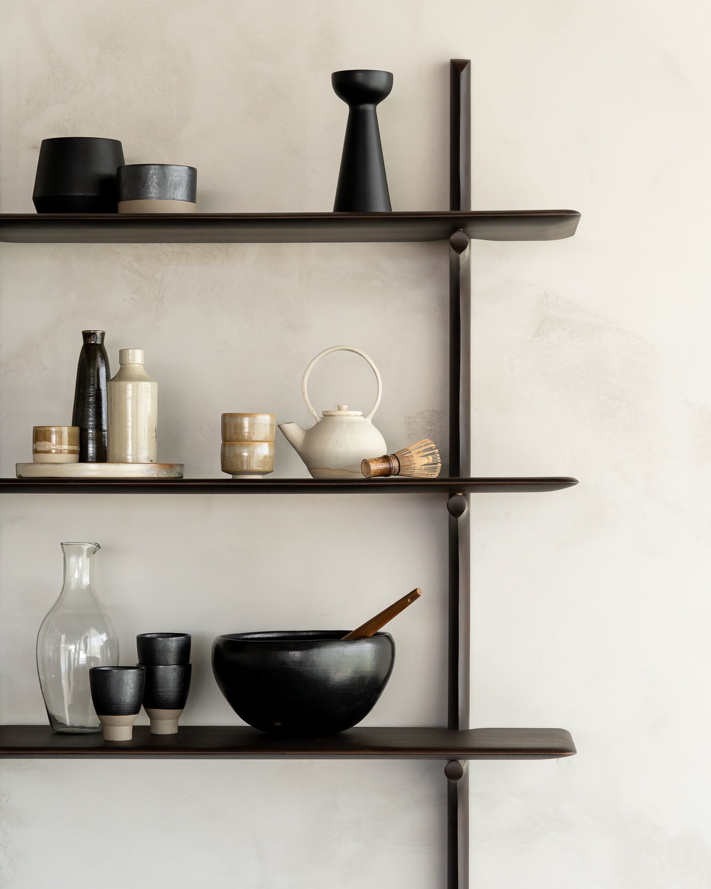 PI Wall Shelf 3 Dark Brown by Ethnicraft detail kitchen