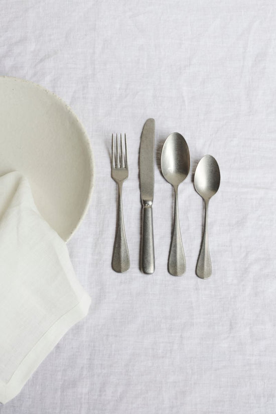Sambonet cutlery white linen setting