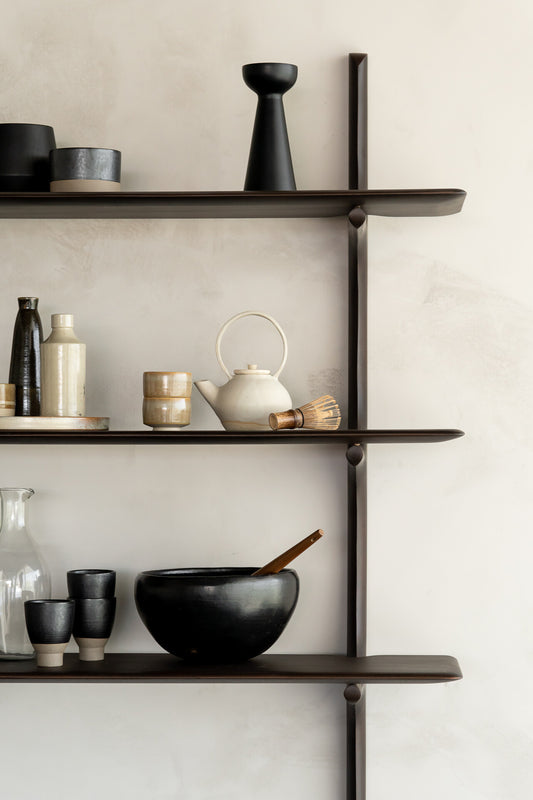 PI Wall Shelf 2 Dark Brown by Ethnicraft setting kitchen