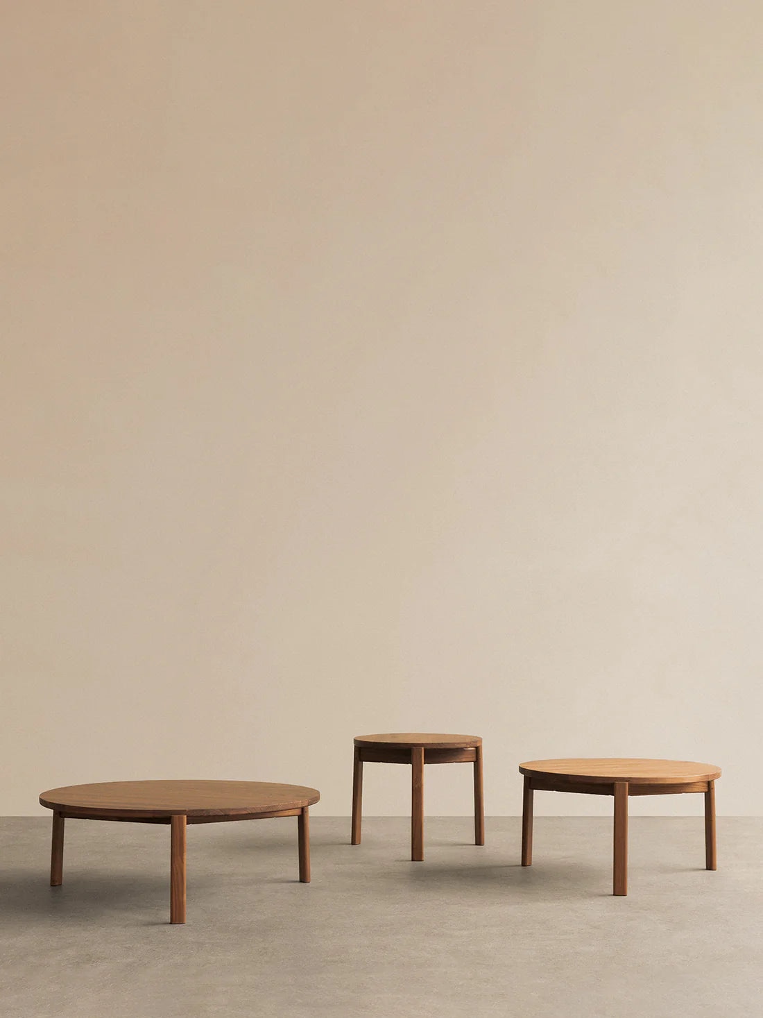 Three different sizes of the Passage Lounge Tables of Audo Copenhagen