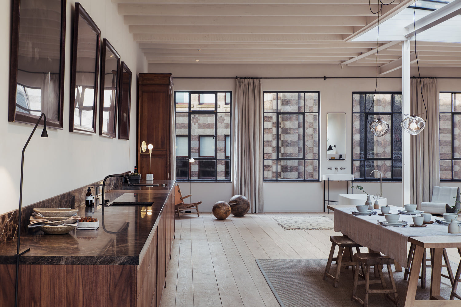 a light and lofty open kitchen and dining room interior - The Loft IV - MISS BARE - Enter The Loft
