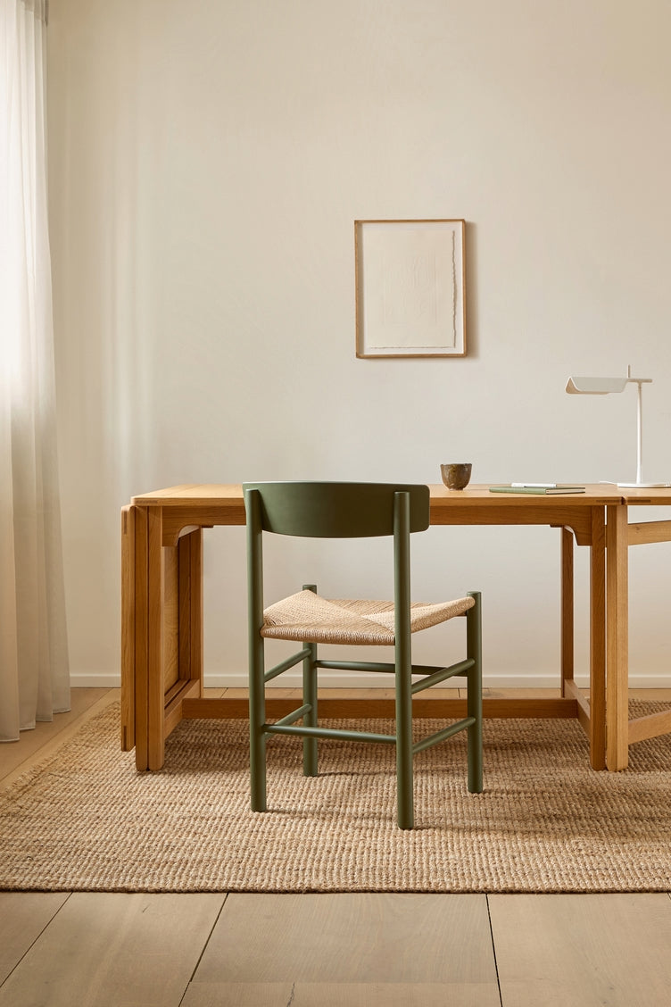 J39 Mogensen Chair by Fredericia in Khaki Green scenery photo behind the desk