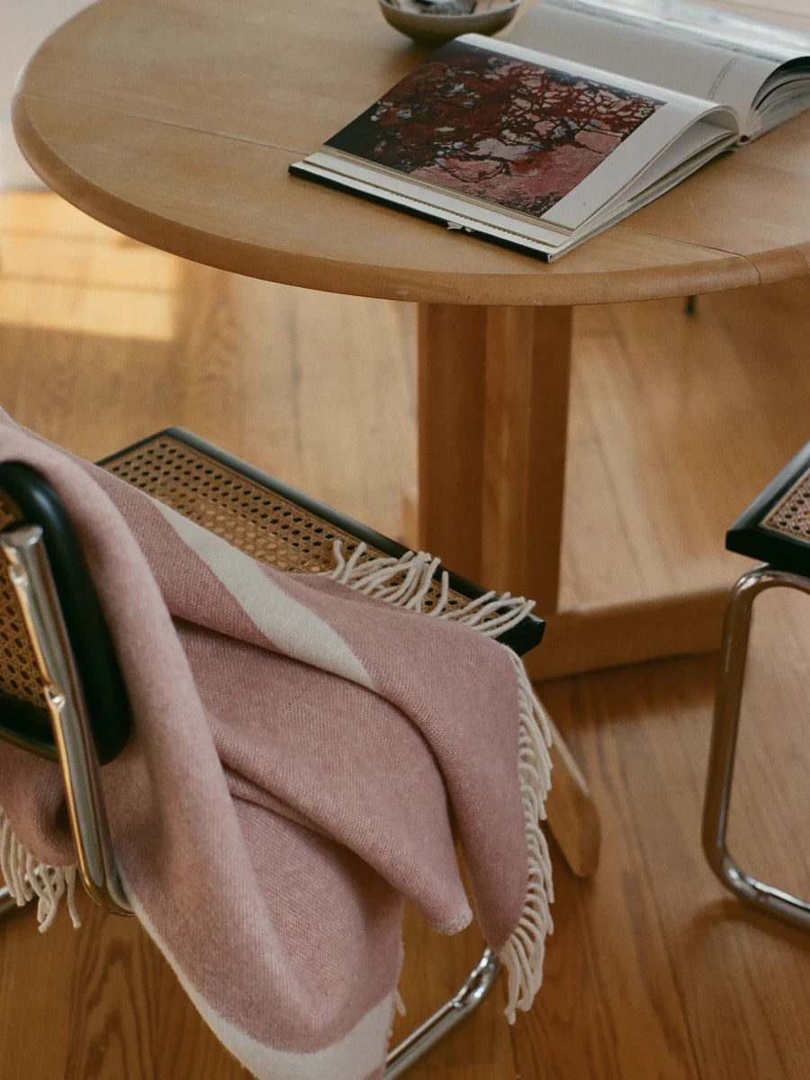 Forestry Wool RIver Pink Blanket on Marcel Breuer Chair