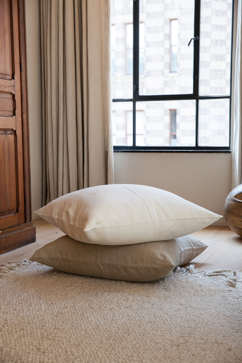 Oatmeal Linen Floor Cushion