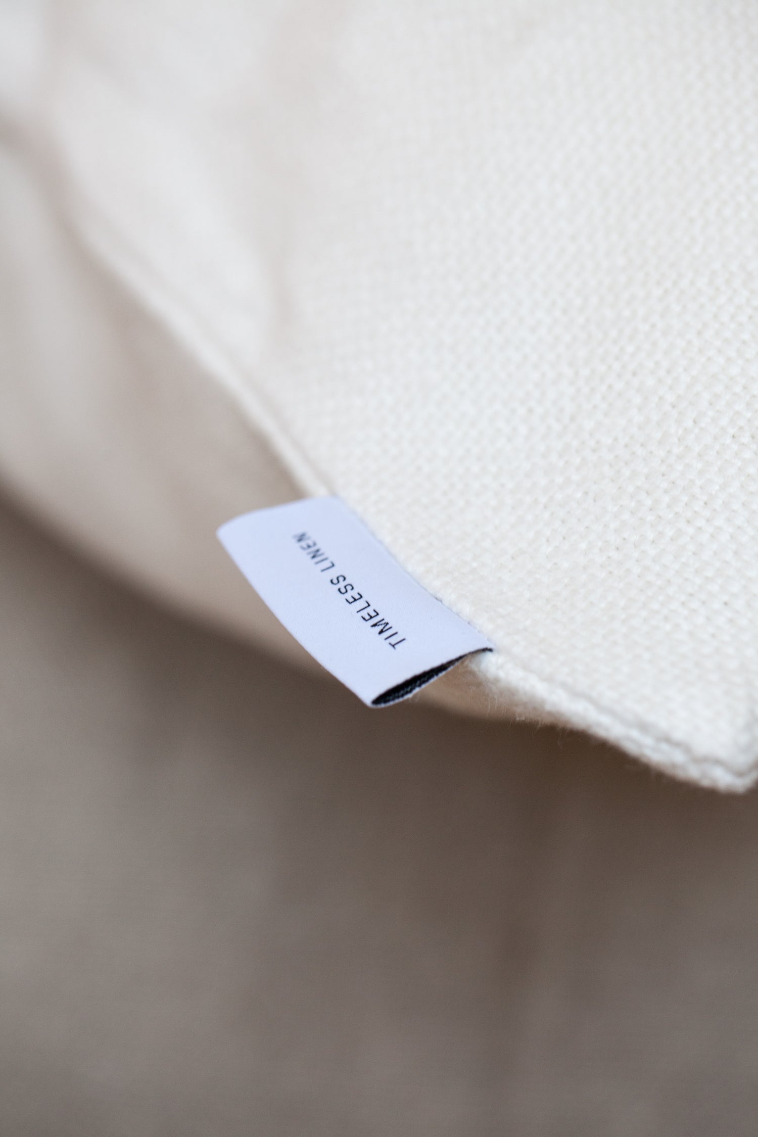 White Linen Floor Cushion by Timeless Linen detail photo