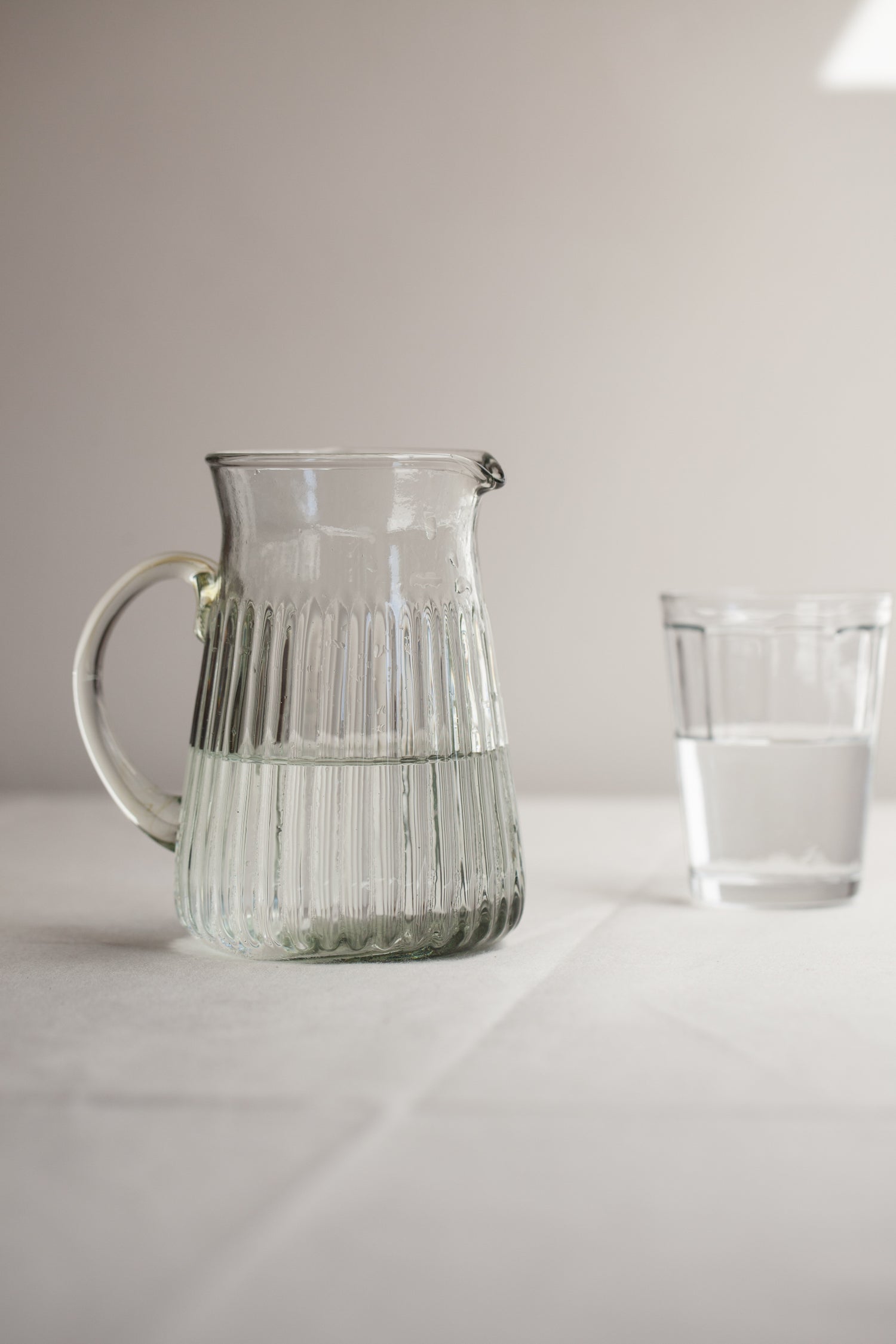 Ribbed Glass Pitcher by The Loft Selects