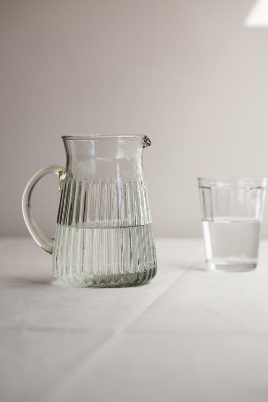 Ribbed Glass Pitcher by The Loft Selects