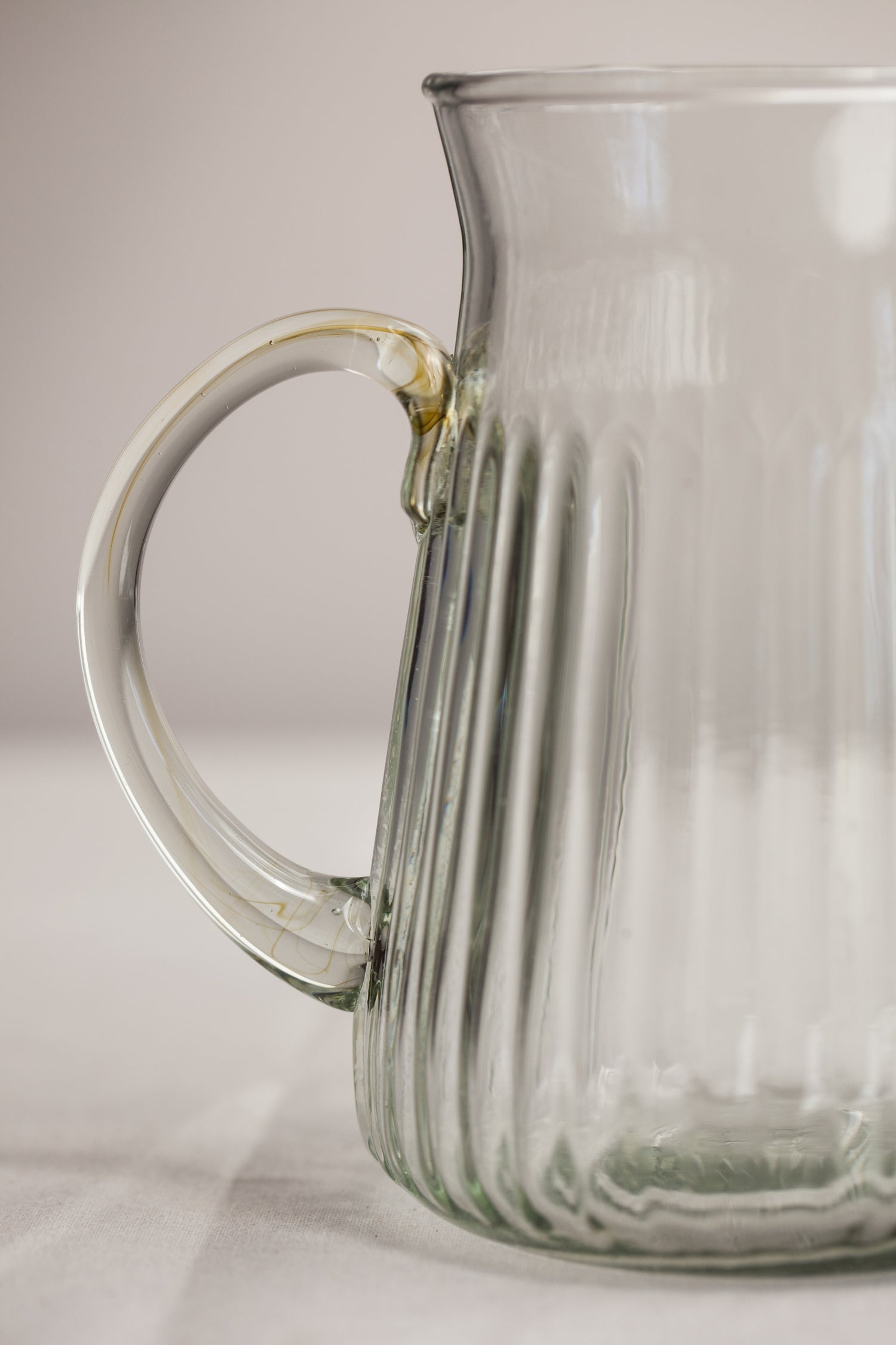 Ribbed Glass Pitcher by The Loft Selects detail shot