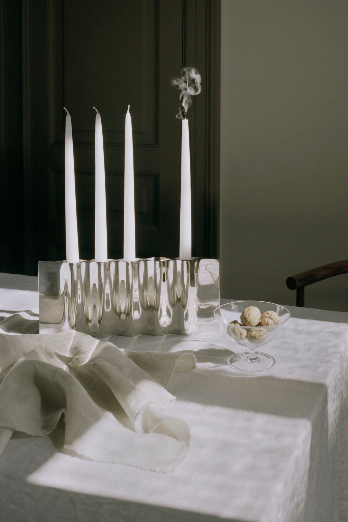 Ripply Candle Holder from New Works, by designer Cristián Mohaded as table decoration