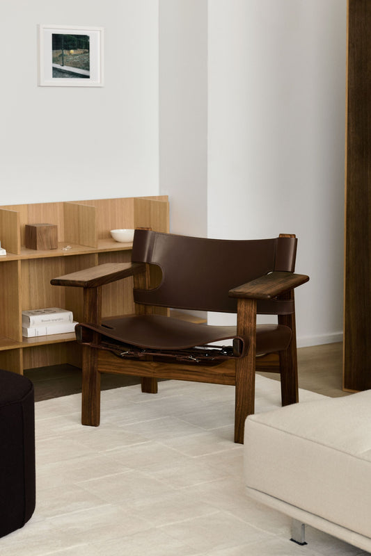 Spanish Chair in Dark Brown Leather by Fredericia