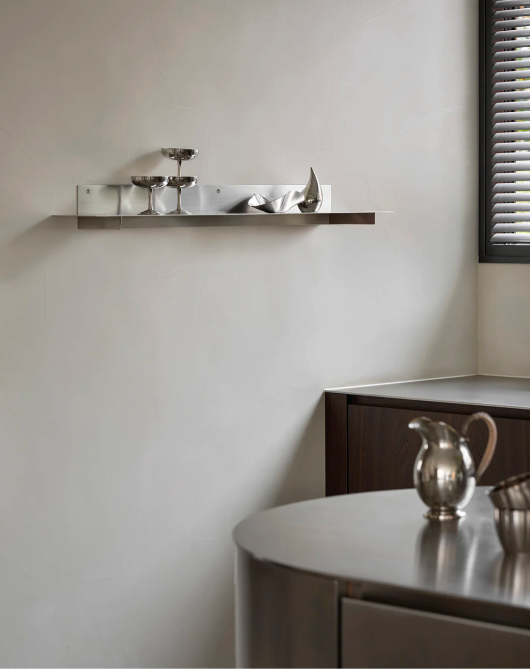 Planar Wall Shelf Brushed Steel