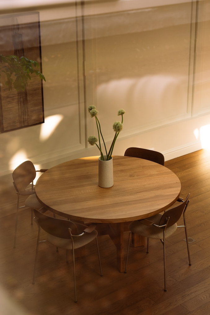 Farmhouse Trestle Dining Table Round