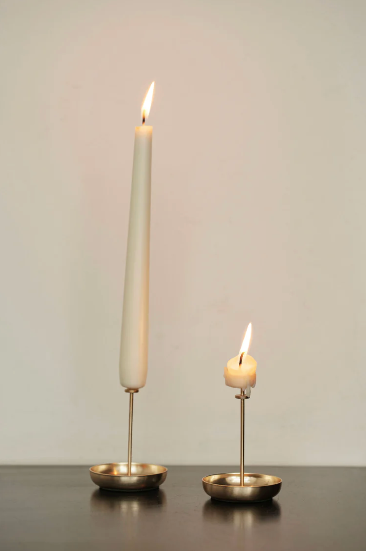 Two Micro Candle Pins in Brass by ENO Studio.