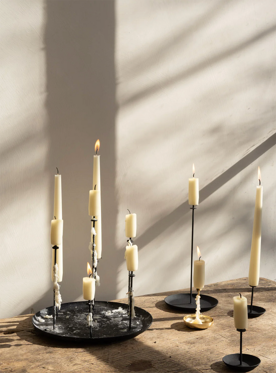 Multi Candle Pin, Candle Pin, Micro Candle Pin in Black and Brass by ENO Studio.