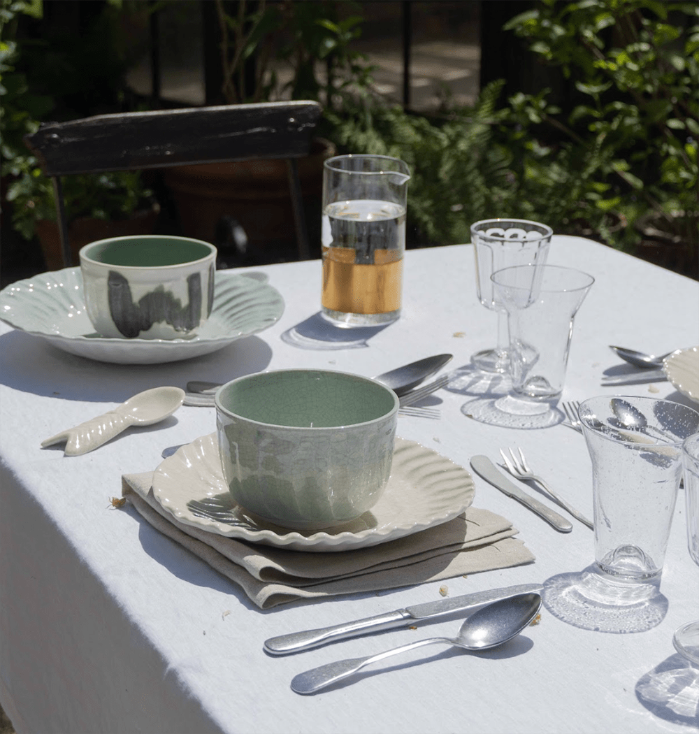 Spring/Summer Table Decoration - Cutlery Baguette nomad glass ceramic bowl plates - Enter The Loft
