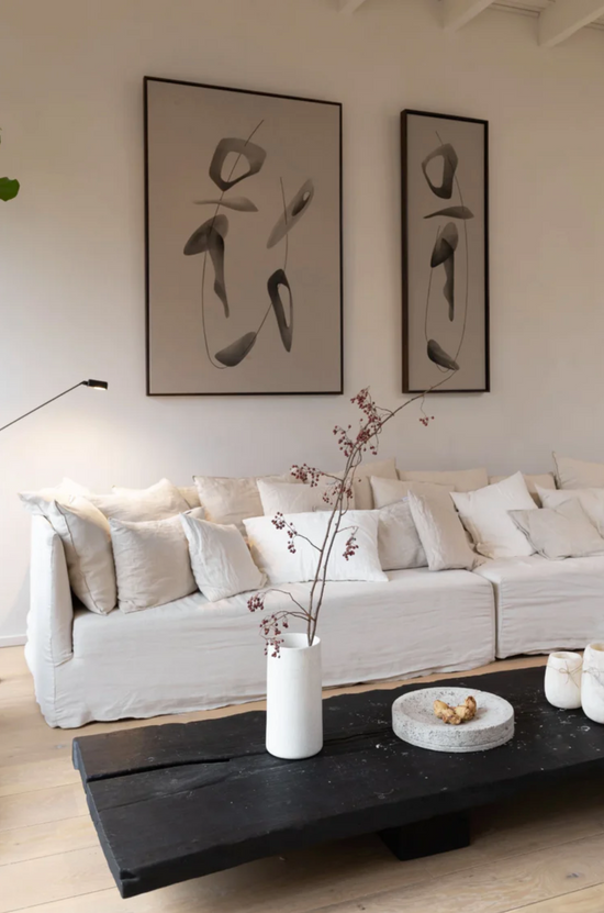 Gervasoni - showroom linen couch - Enter The Loft