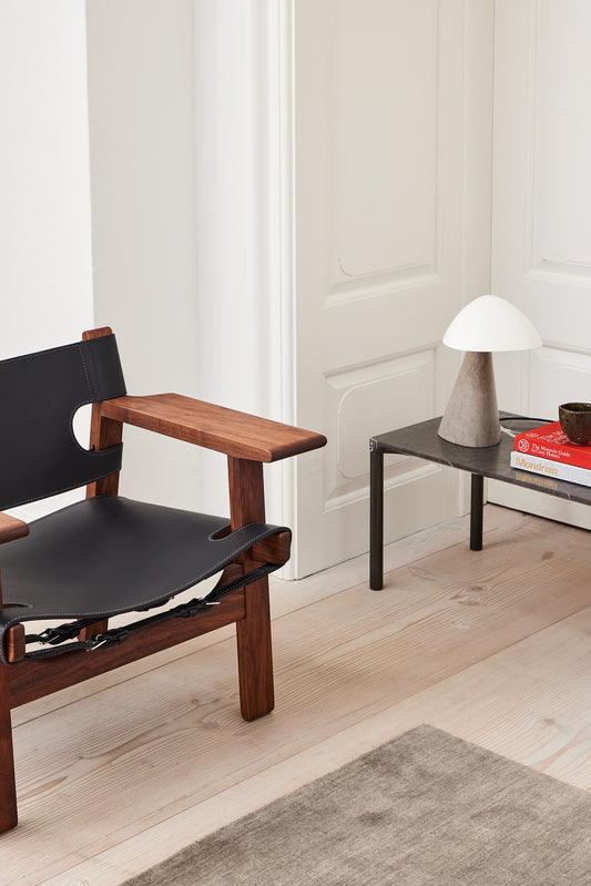 Fredericia The Spanish Chair - Black Leather - a sustainably designed chair with a oak or walnut wooden frame and vegetable leather seating - Enter The Loft