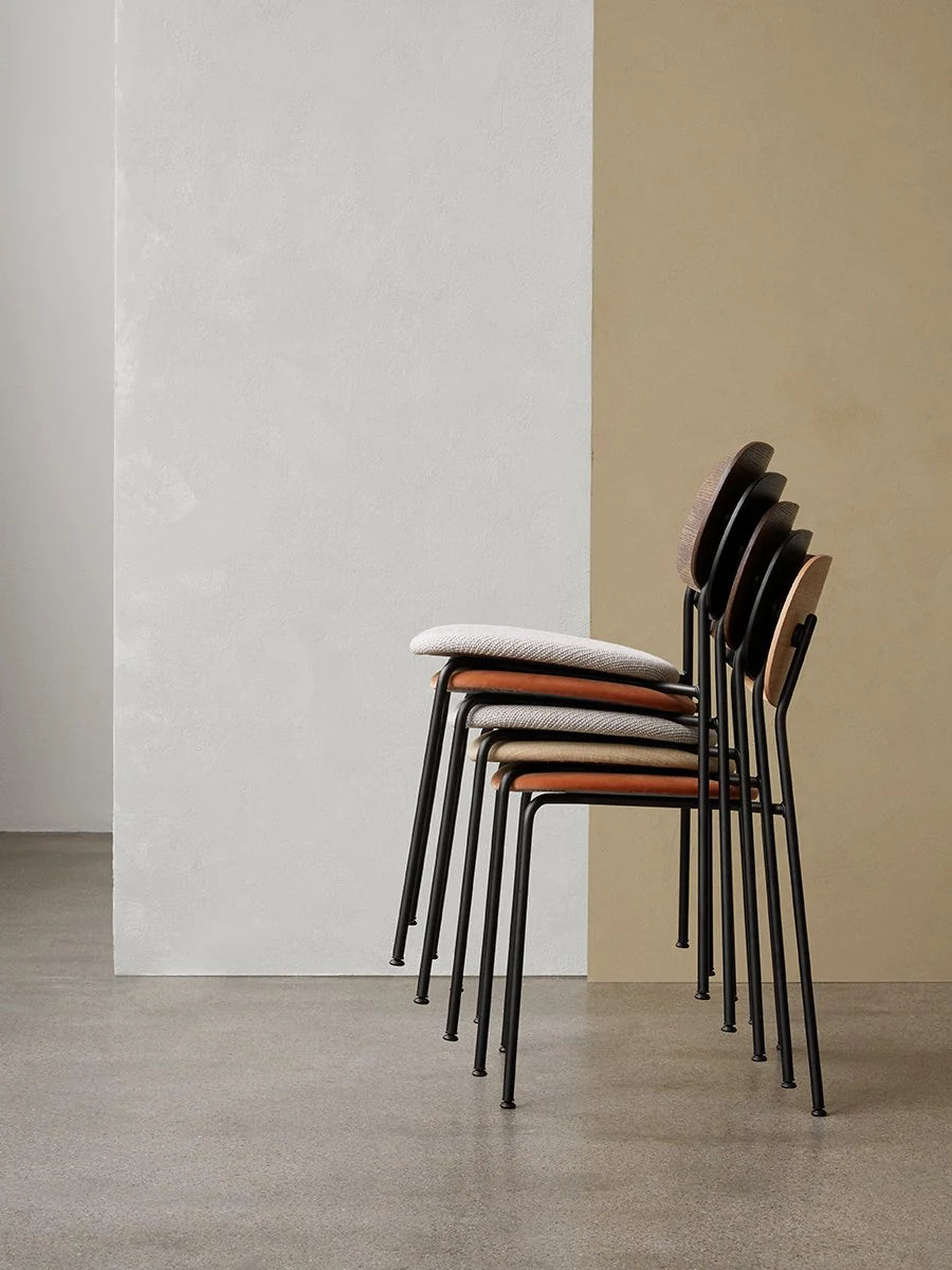 Co Dining Chair, Black Steel, Veneer by Audo Copenhagen stacked