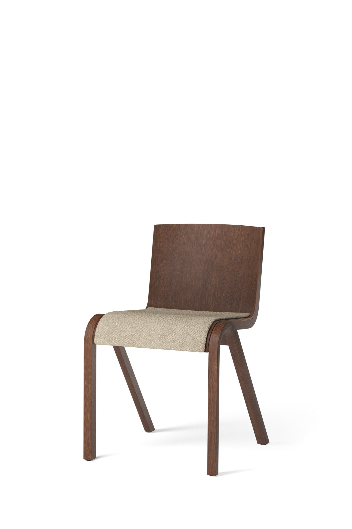 The Ready Dining Chair Seat Upholstered in Red Stained Oak and Audo Bouclé 02 from Audo Copenhagen.