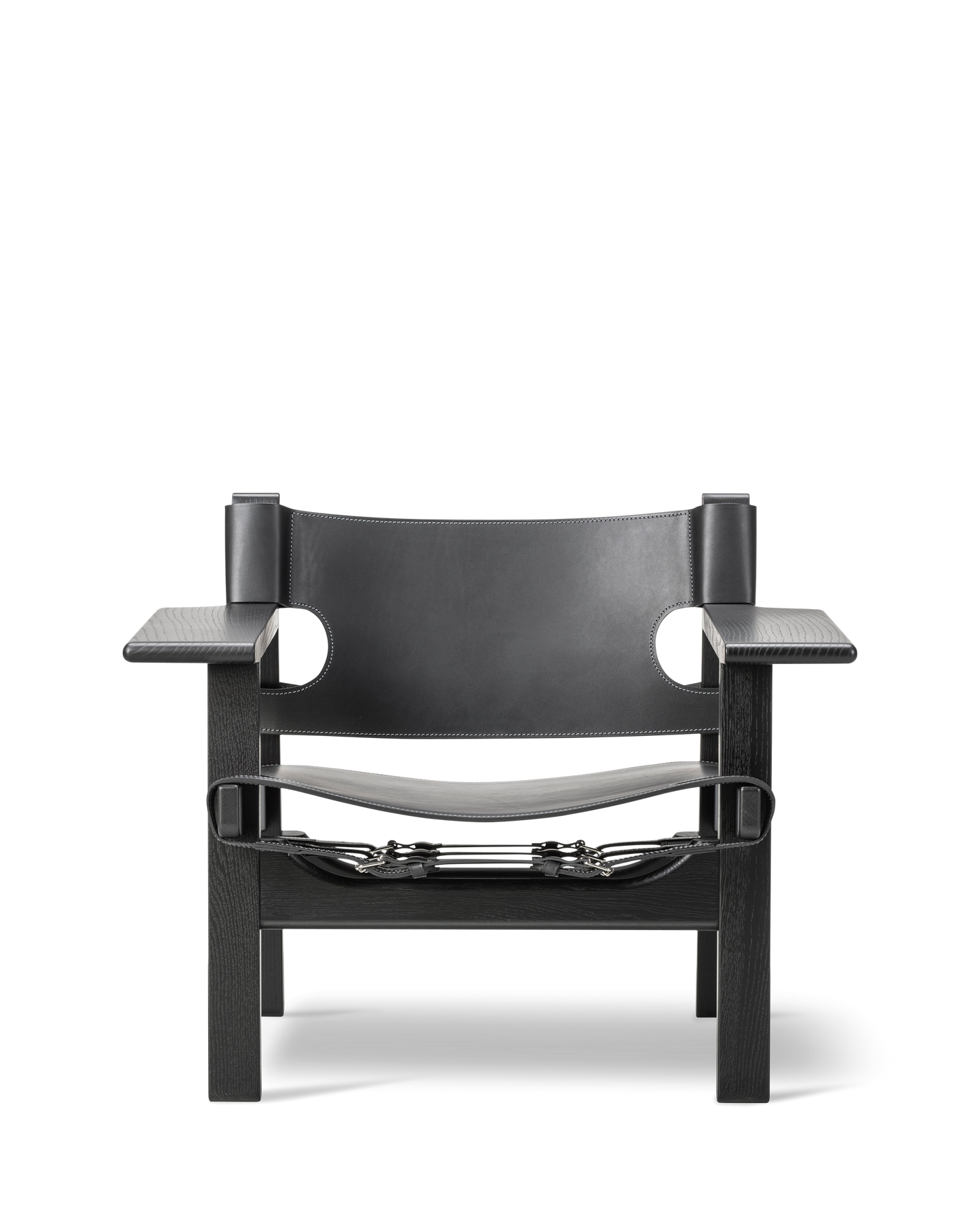 Fredericia The Spanish Chair - Black Leather - a sustainably designed chair with a oak or walnut wooden frame and vegetable leather seating - Enter The Loft