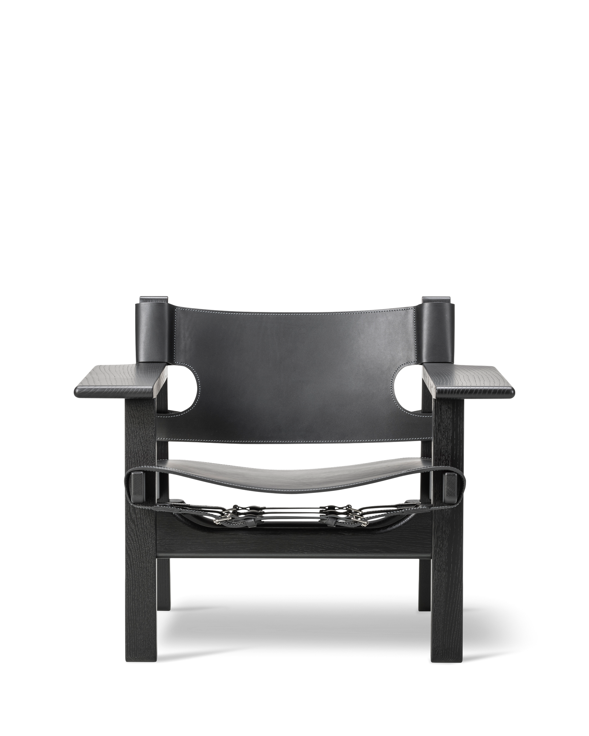 Fredericia The Spanish Chair - Black Leather - a sustainably designed chair with a oak or walnut wooden frame and vegetable leather seating - Enter The Loft