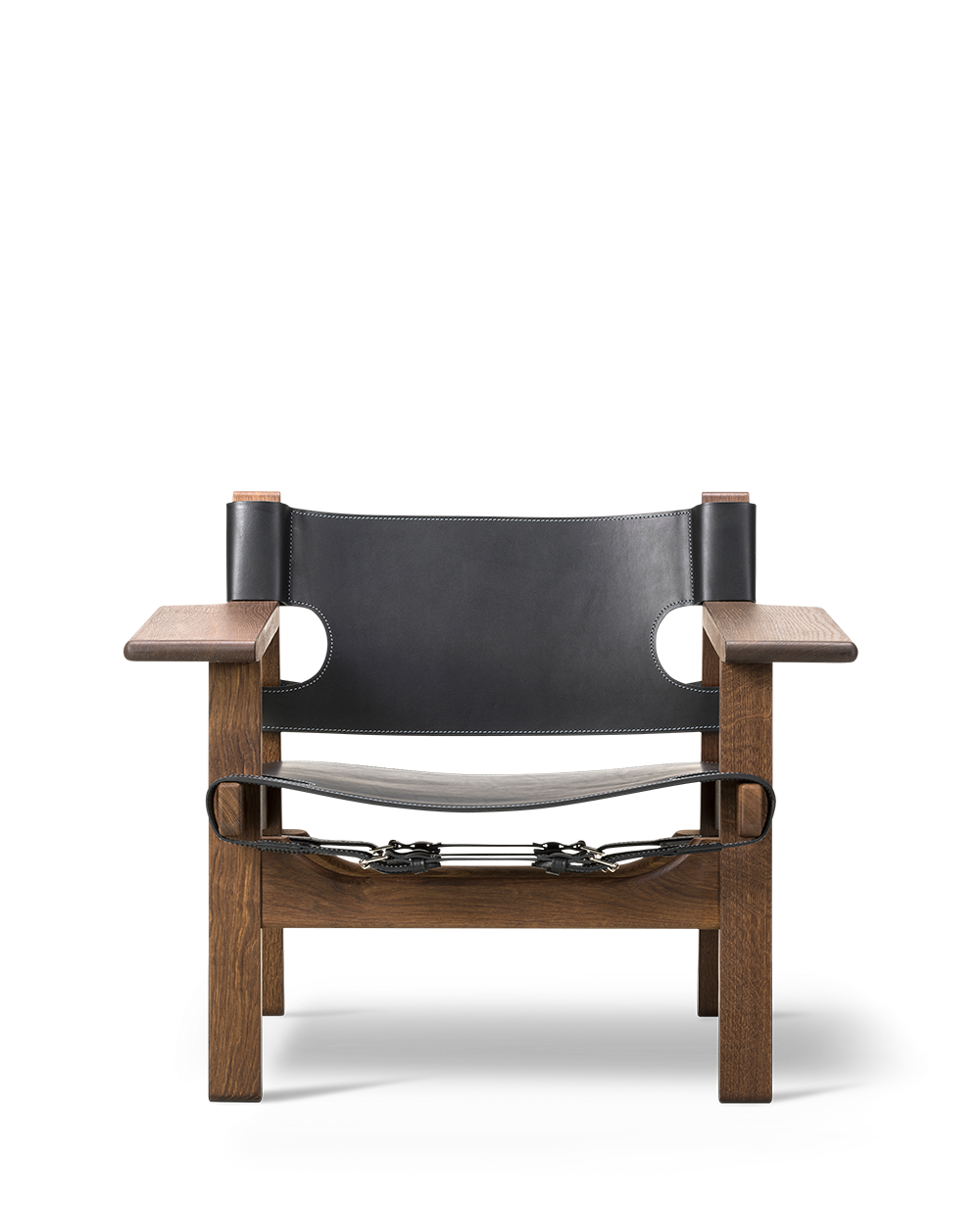 Fredericia The Spanish Chair - Black Leather - a sustainably designed chair with a oak or walnut wooden frame and vegetable leather seating - Enter The Loft