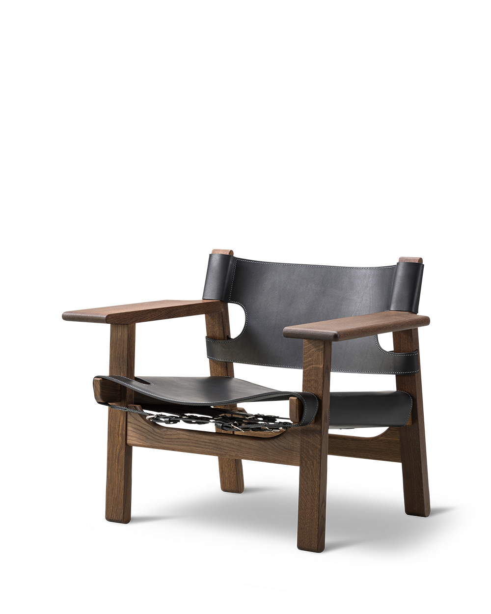 Fredericia The Spanish Chair - Black Leather - a sustainably designed chair with a oak or walnut wooden frame and vegetable leather seating - Enter The Loft