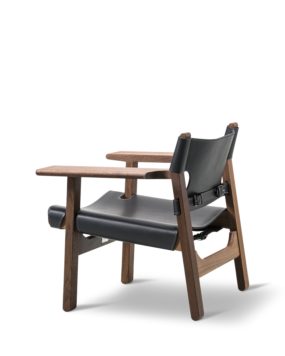 Fredericia The Spanish Chair - Black Leather - a sustainably designed chair with a oak or walnut wooden frame and vegetable leather seating - Enter The Loft