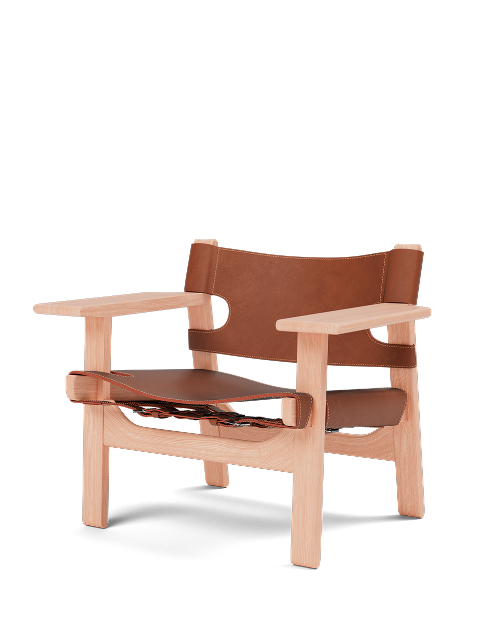 Fredericia The Spanish Chair - Cognac Leather - a sustainably designed chair with an oak wooden frame and vegetable leather seating - Enter The Loft