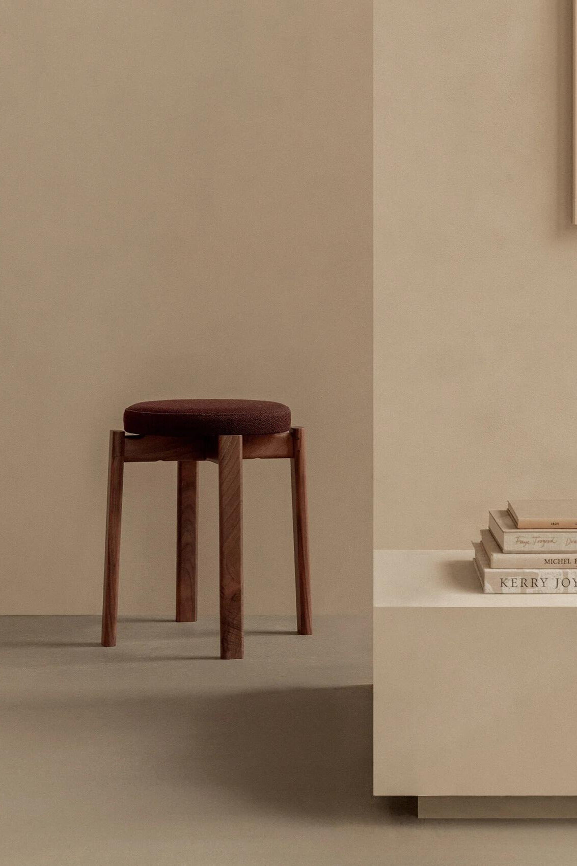 The Passage Stool Upholstered Walnut with Vidar 0693 by Audo Copenhagen