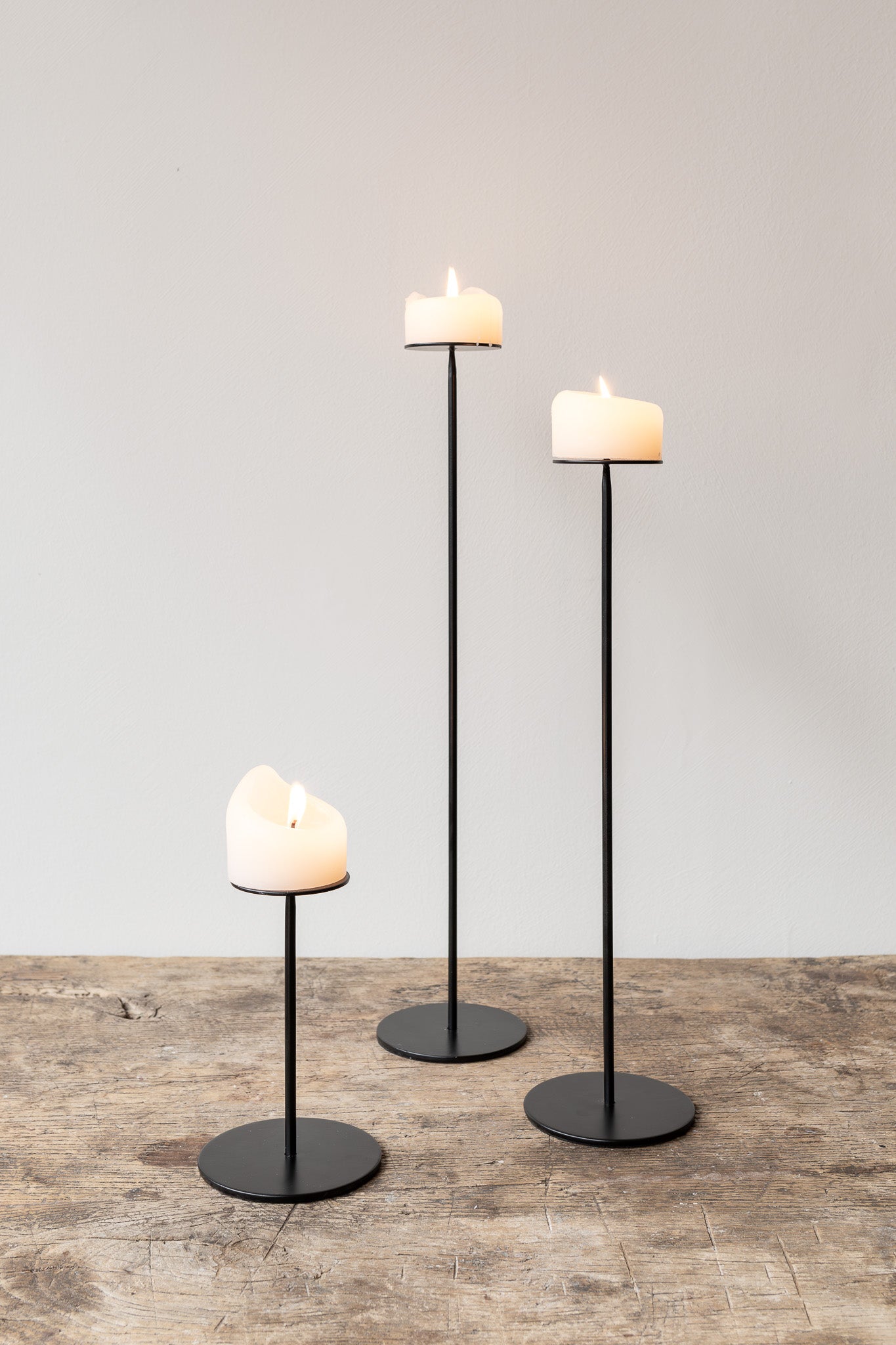 Block candle holder set of three 