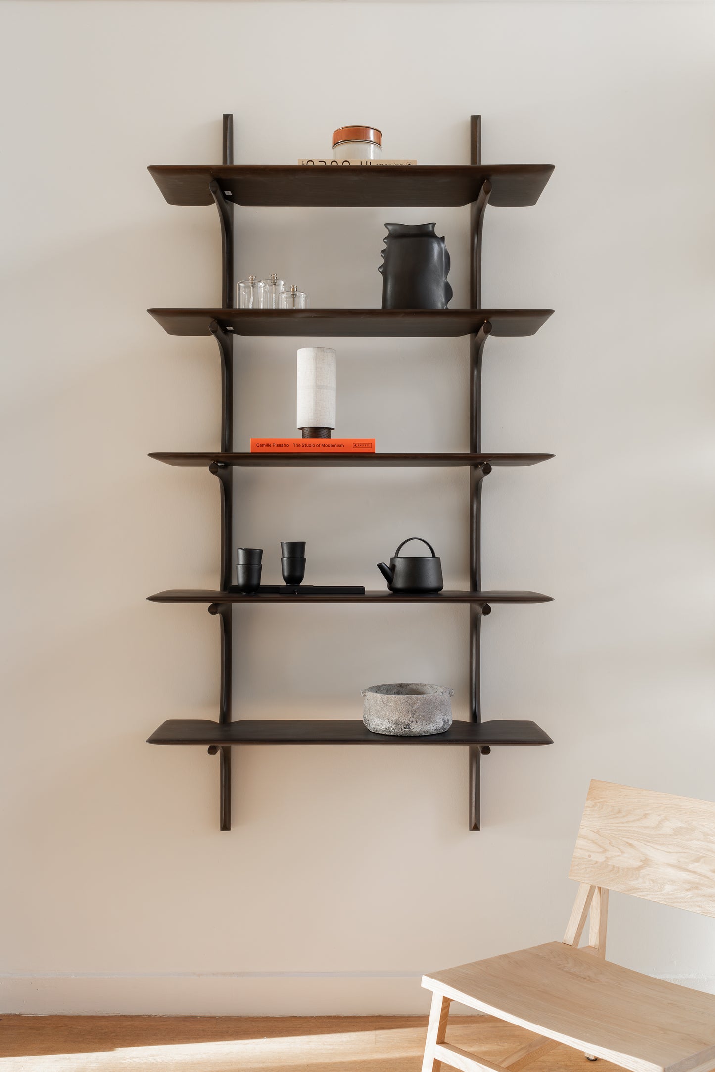 PI Wall Shelf 5 Dark Brown by Ethnicraft