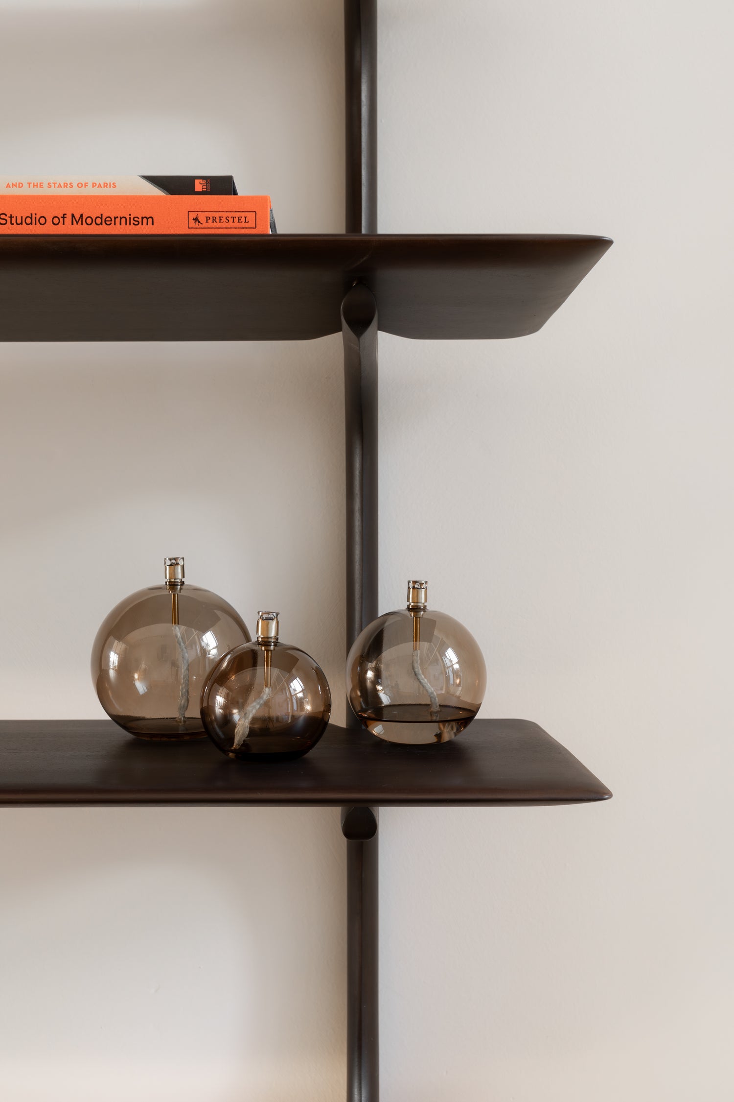 PI Wall Shelf 2 Dark Brown by Ethnicraft with decoration details