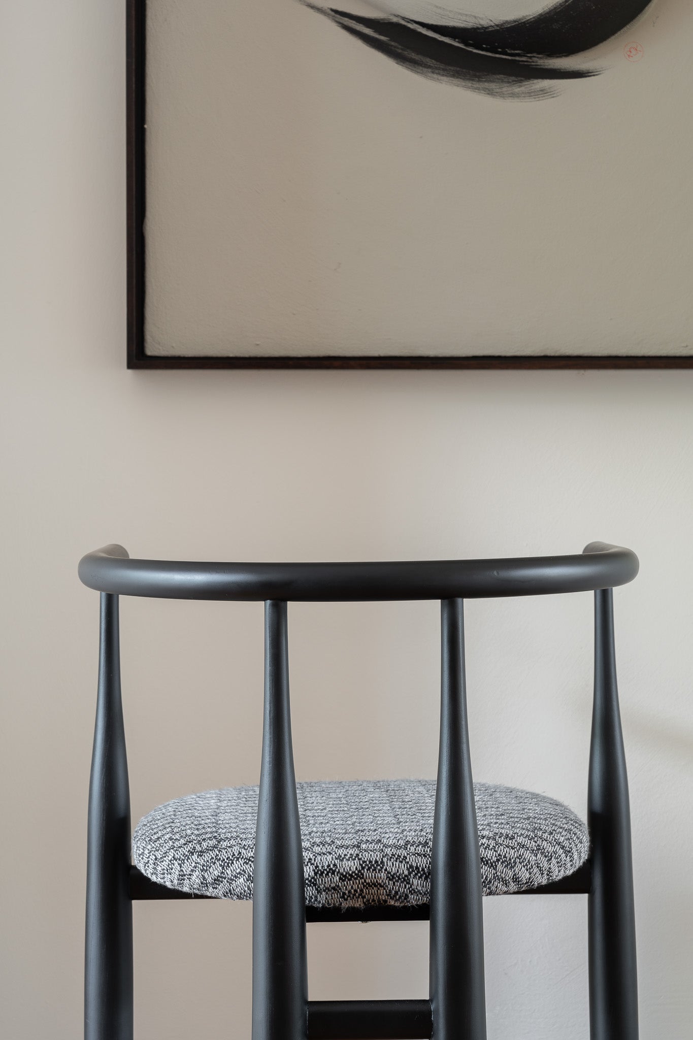 Detail photo of the Bukowski Chair Black in The Loft showroom.