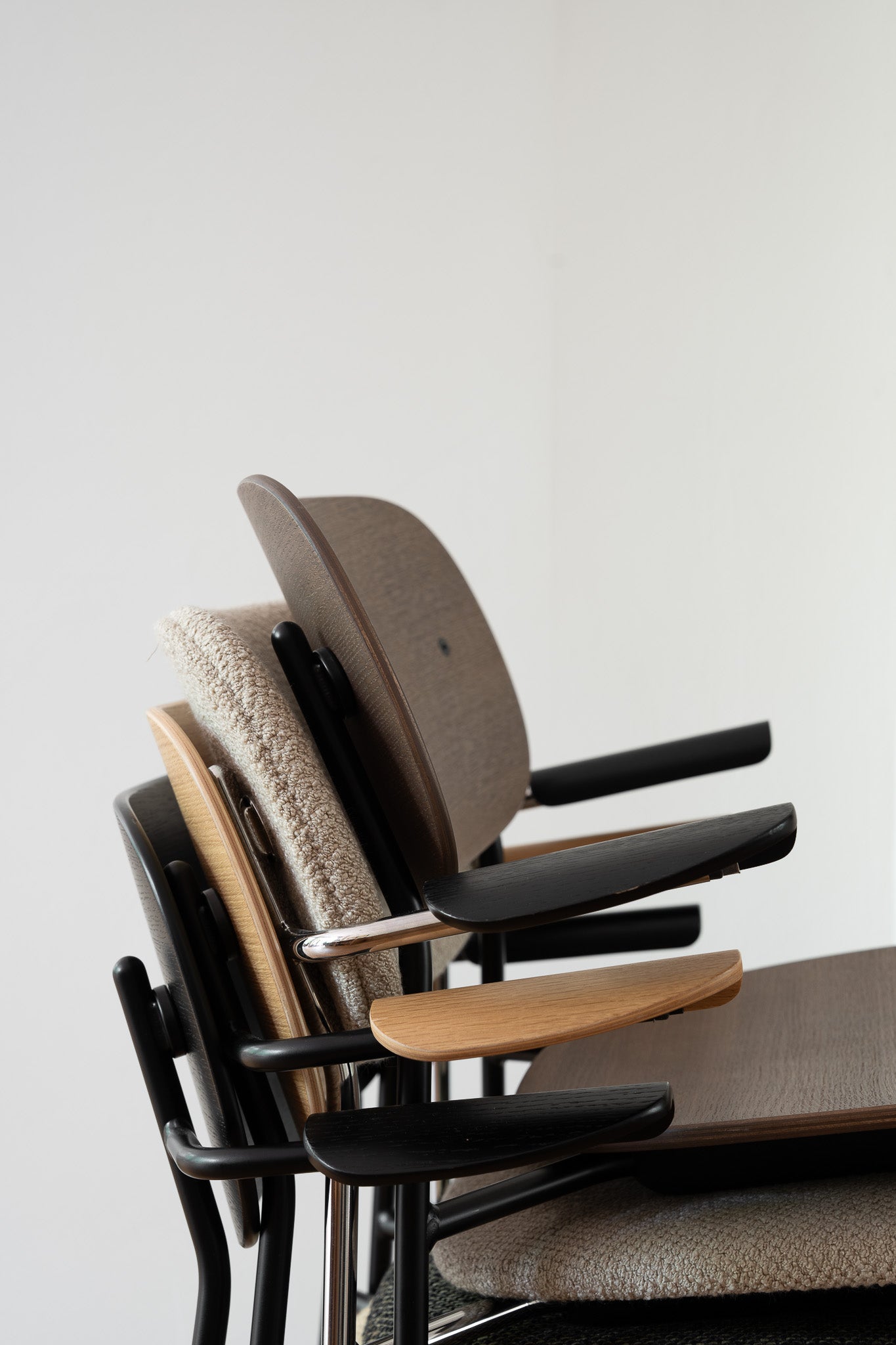 Co Dining Chair, Black Steel, Veneer in Dark Stained Oak by Audo Copenhagen stacked with the other variants 2