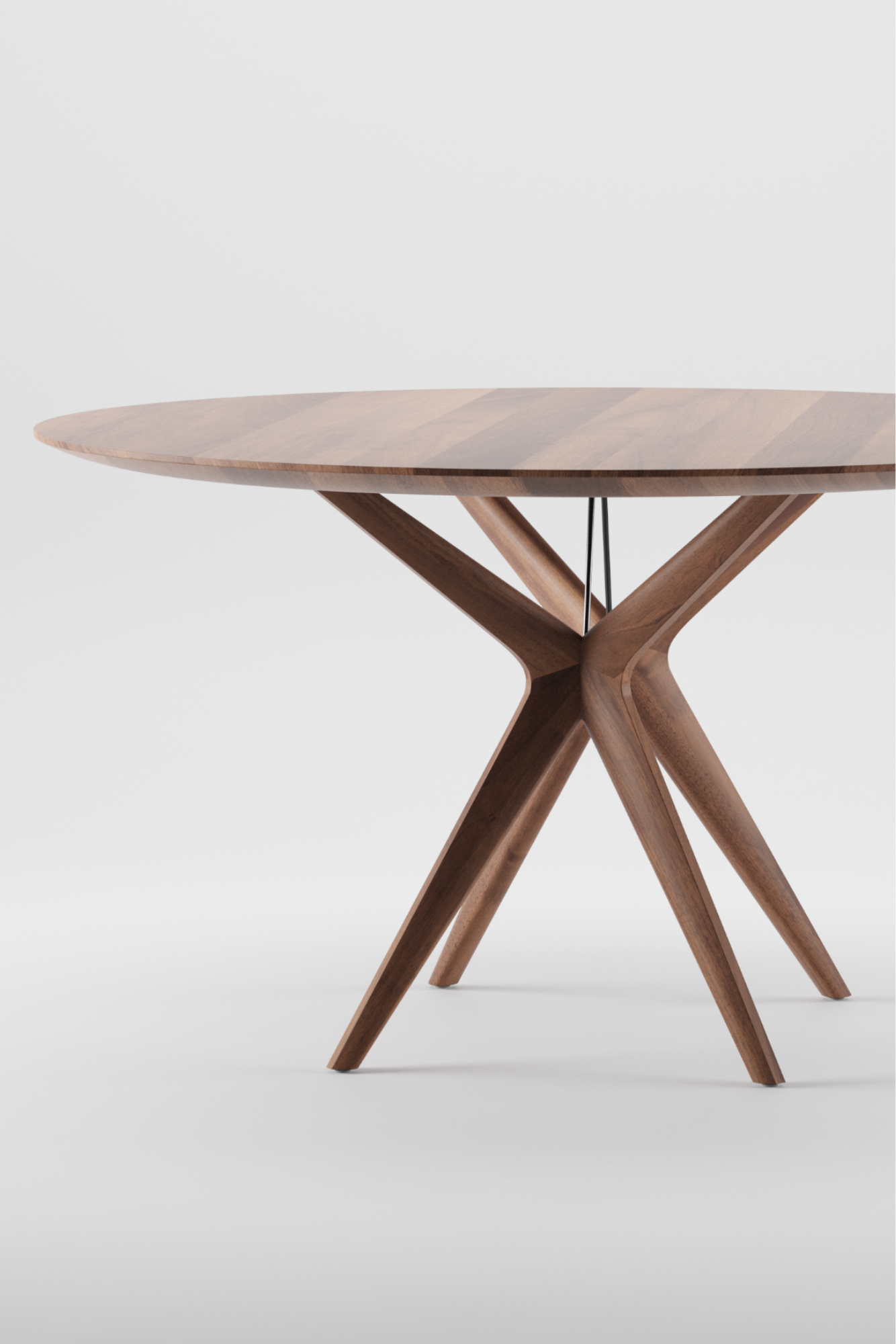 The Lakri Dining Table in Walnut by Artisan detail photo