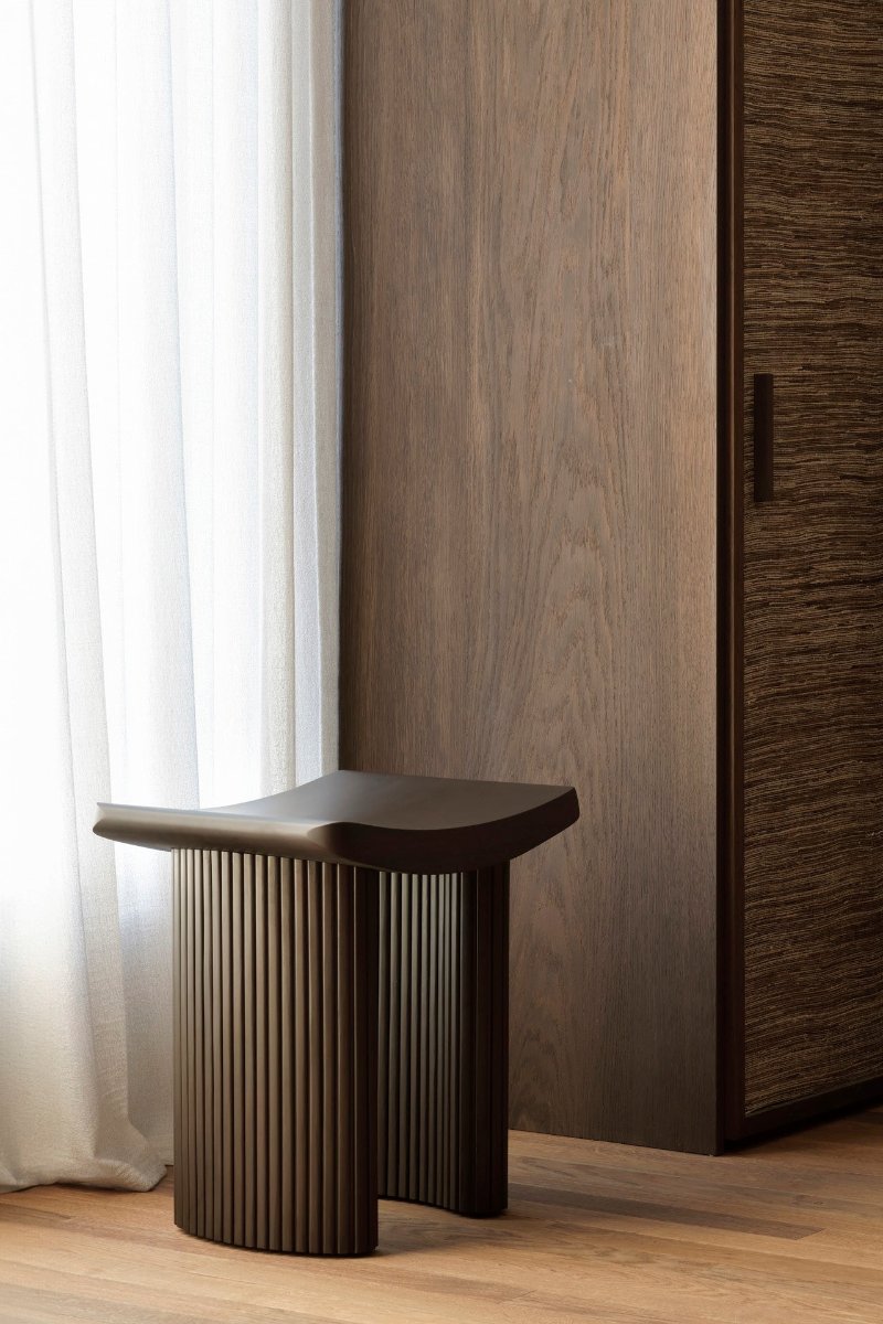 The Roller Max Stool in Dark Brown designed by Jacques Deneef for Ethnicraft