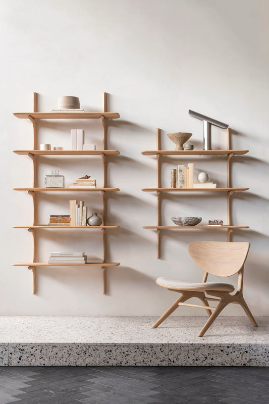 PI Wall Shelf 3 Oak designed by Alain van Havre by Ethnicraft together with the five-shelf