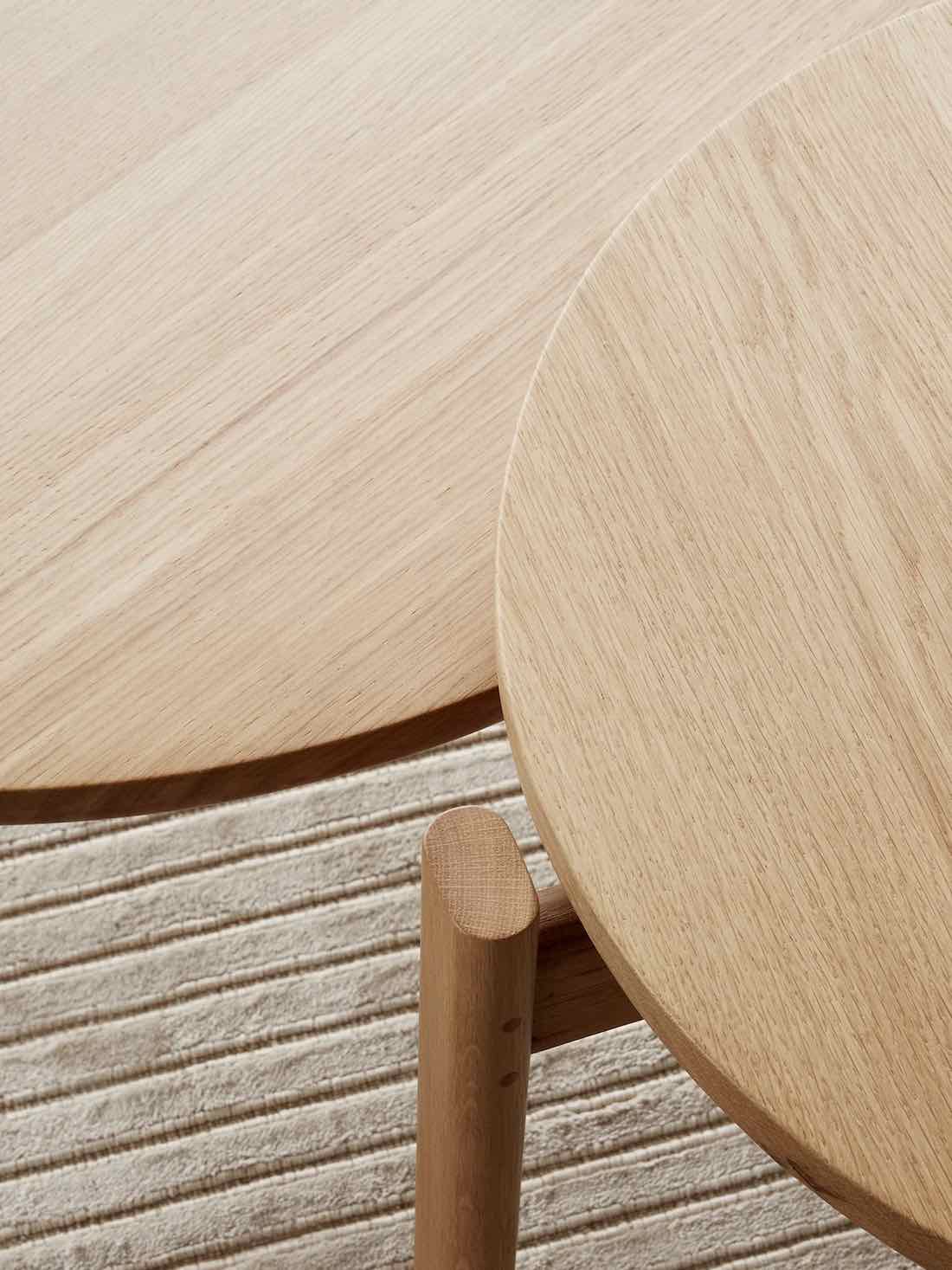Closeup of the Passage Lounge Table Natural Oak from Audo Copenhagen