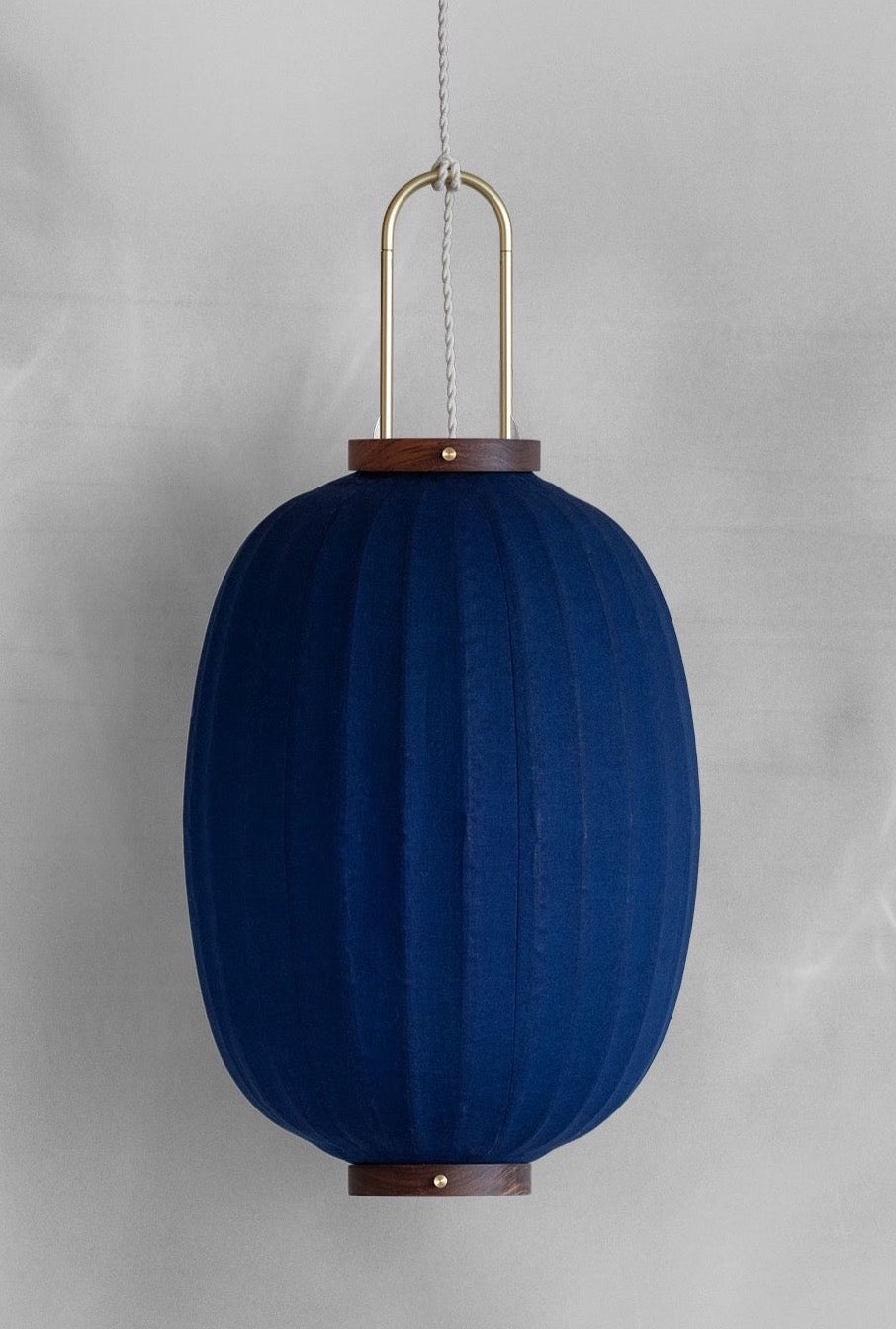 The Oval shape Plant Dyed Lantern Blue XL by Taiwan Lantern.